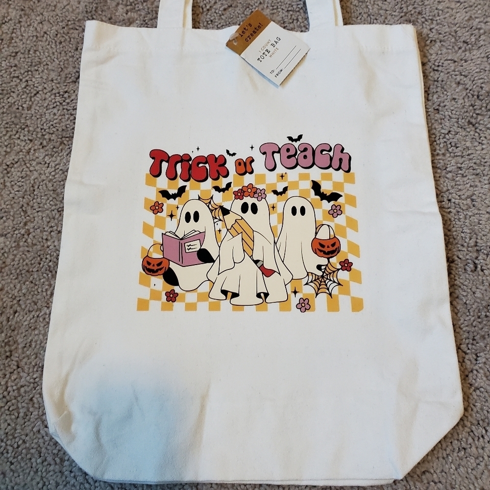 Trick or Teach Ghost Tote Bag